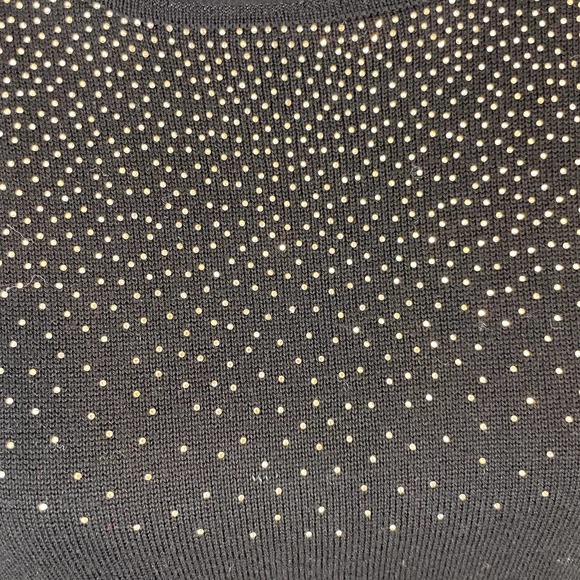 Calvin Klein Gold Stud Embellished Sweater In Black Size Medium - Picture 3 of 11